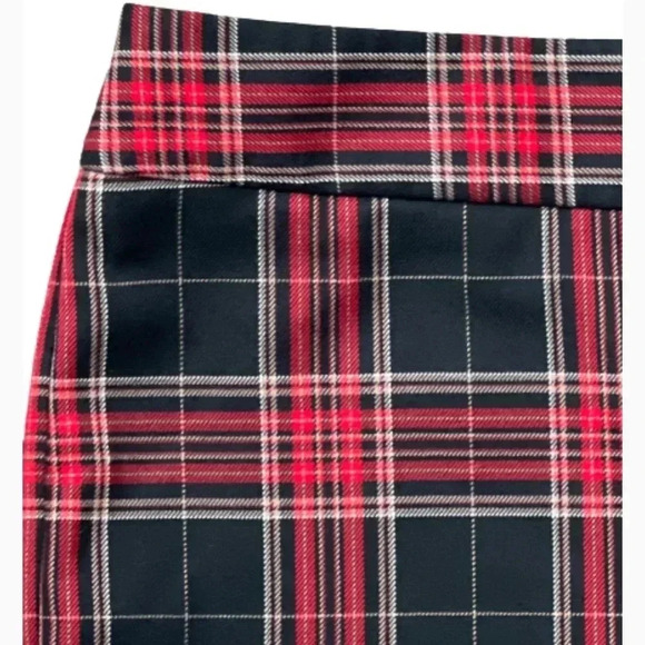 TOMMY HILFIGER PLAID PANTS ASHBY ANKLE CROPPED  RED  AND BLACK - Picture 2 of 12